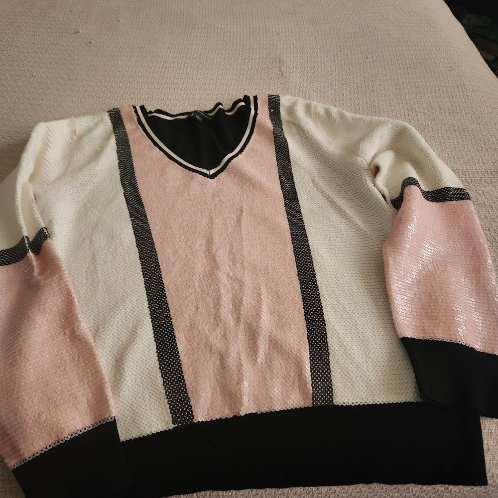 INC International Concepts Pink and Black Blouse